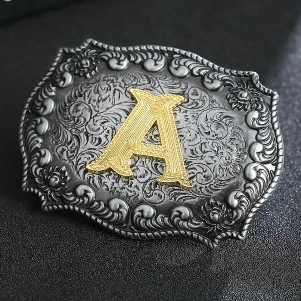 New Monogram Initials letter A men's belt buckle